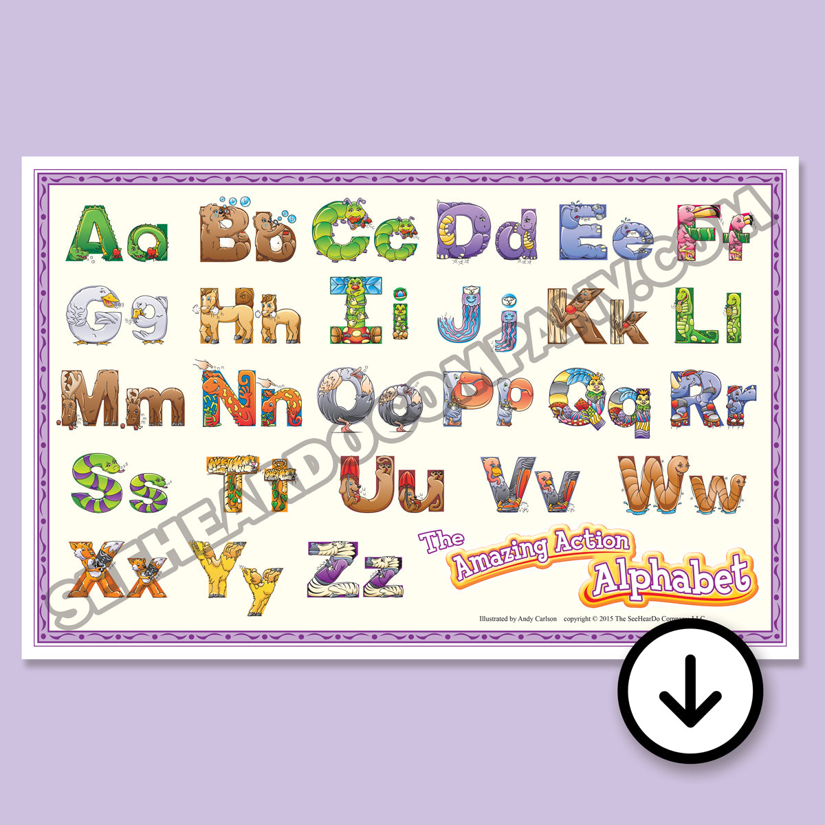 Amazing Action Alphabet Placemat (Digital Download)