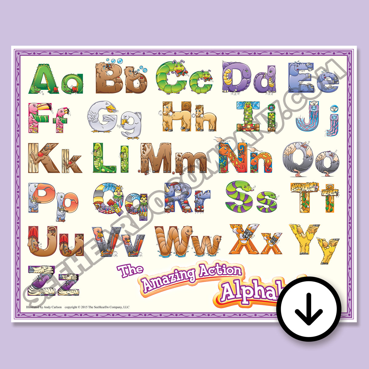 Amazing Action Alphabet Poster (Digital Download)