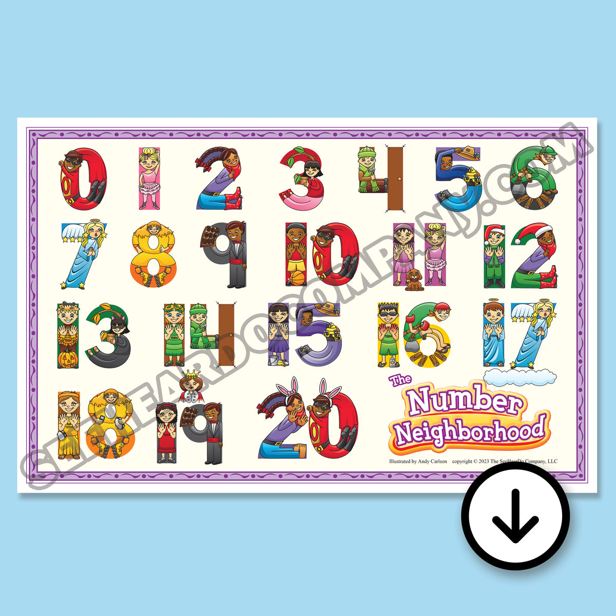 Number Neighborhood Placemat (Digital Download)