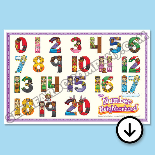 Number Neighborhood Placemat (Digital Download)