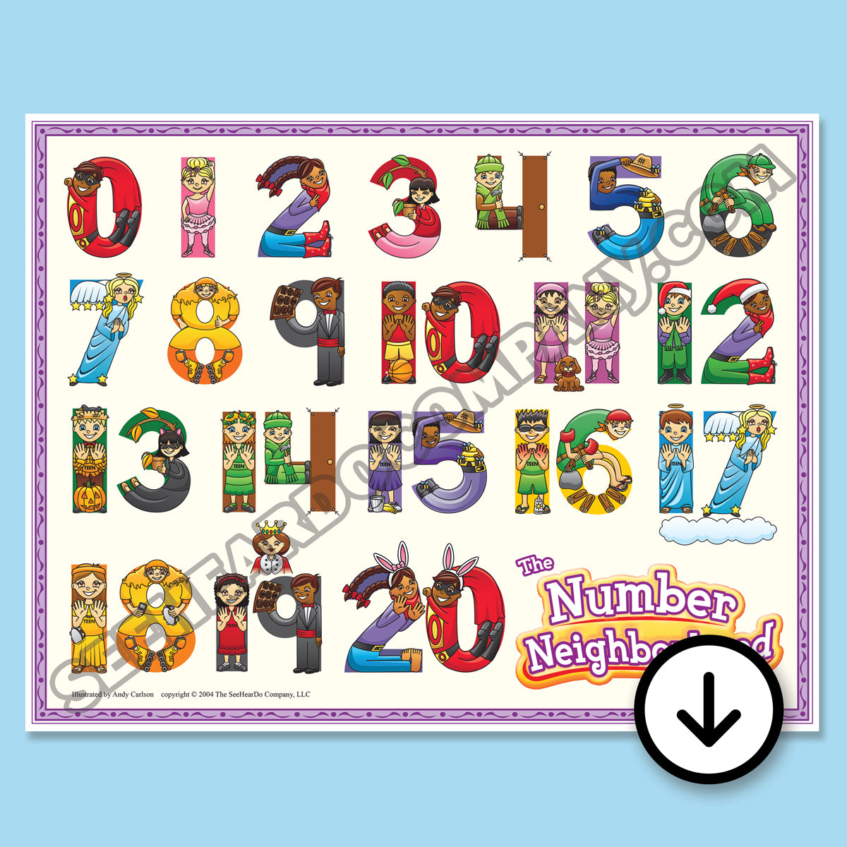 Number Neighborhood Poster (Digital Download)