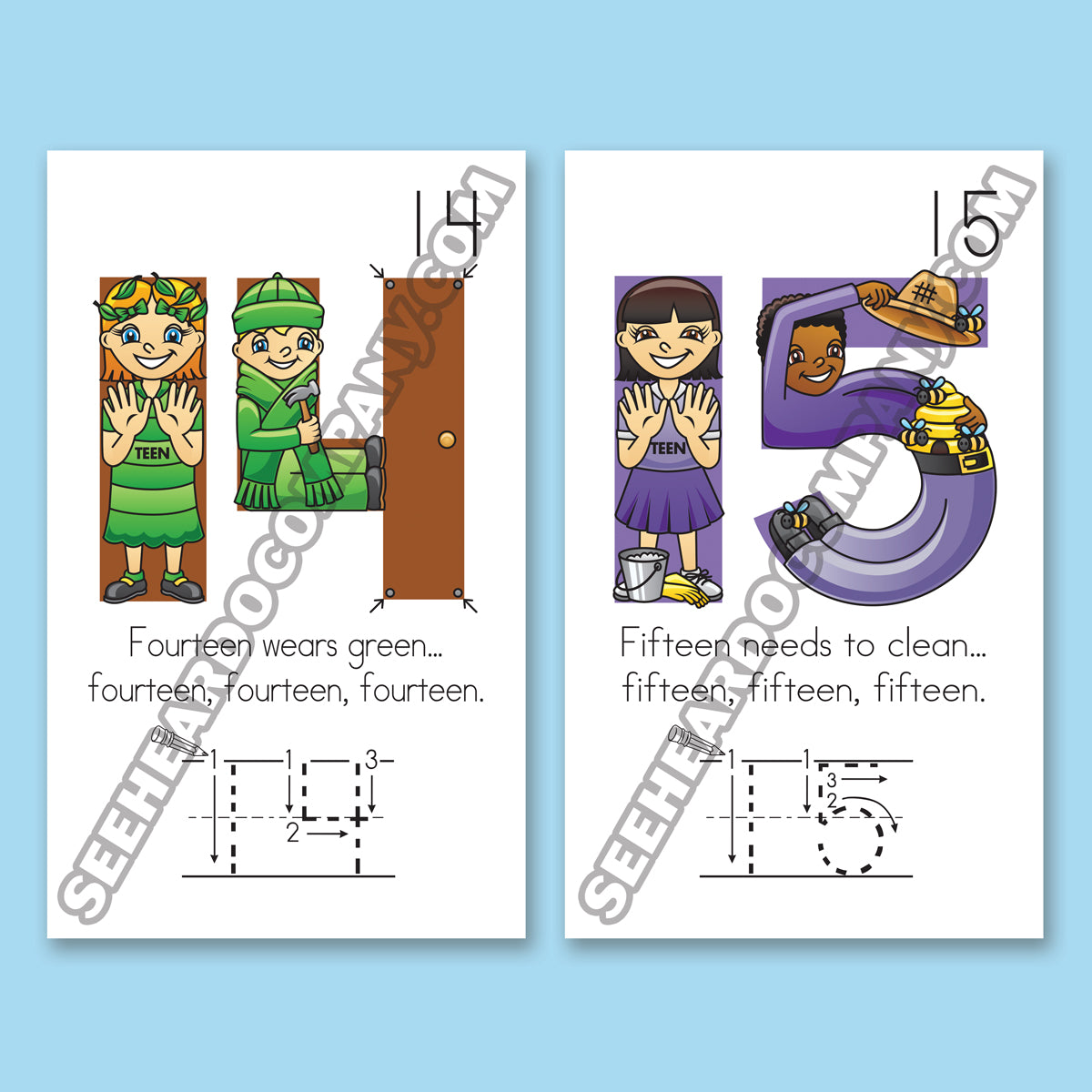 Number Neighborhood Wall Cards