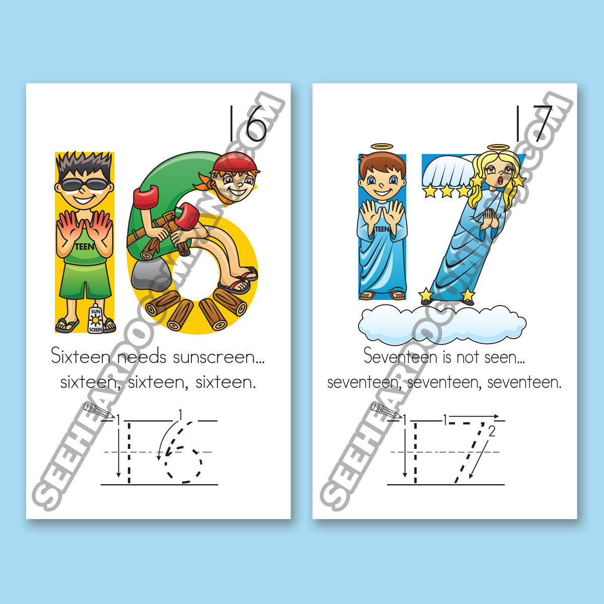 Number Neighborhood Wall Cards