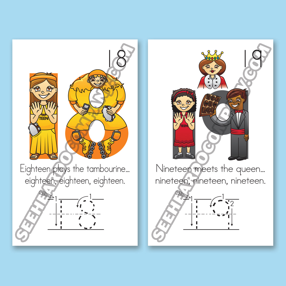 Number Neighborhood Wall Cards