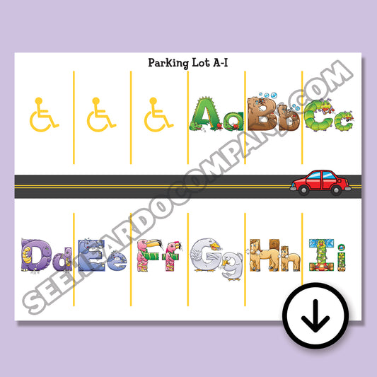 Alphabet Parking Lot Game (Digital Download)