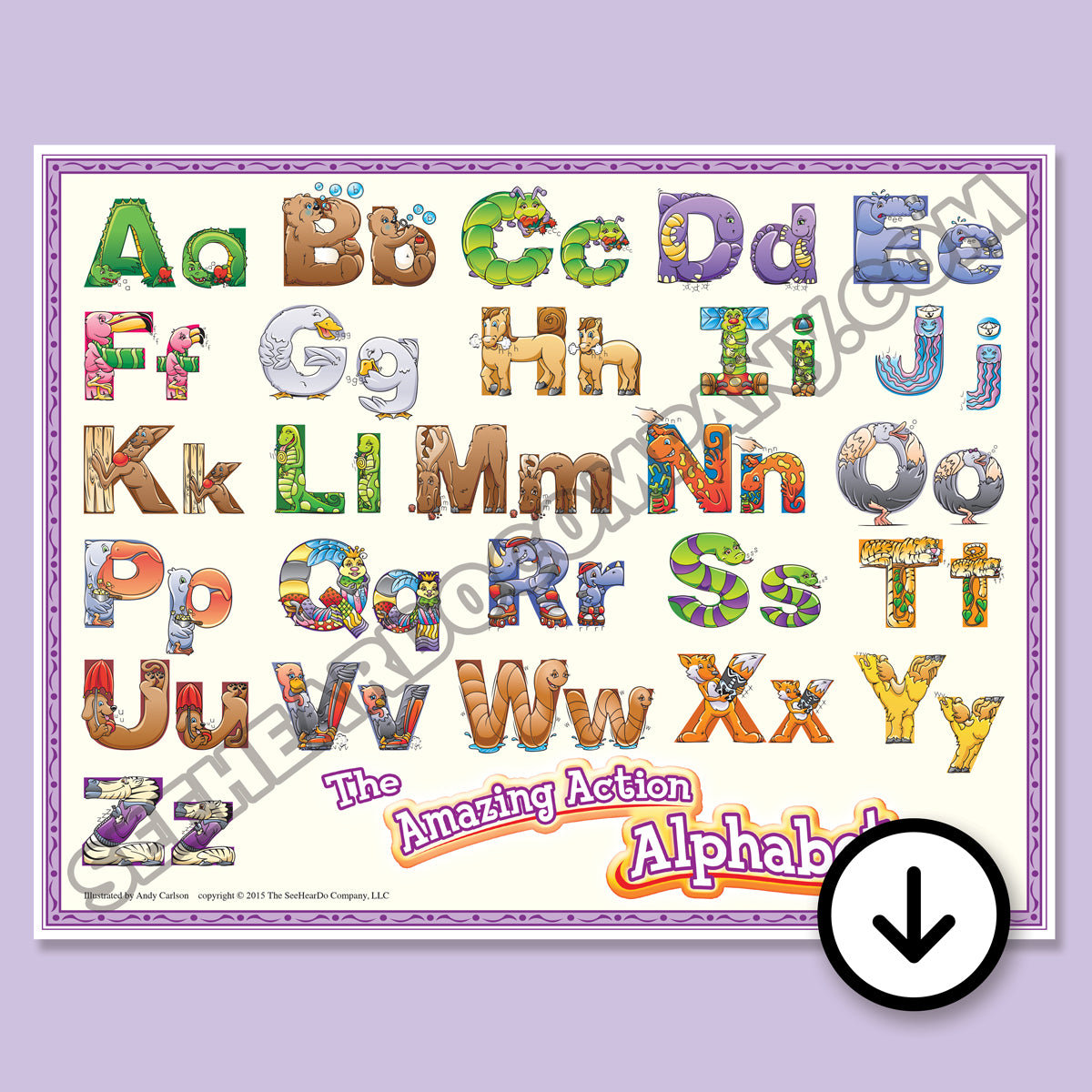 Amazing Action Alphabet Poster (Digital Download)